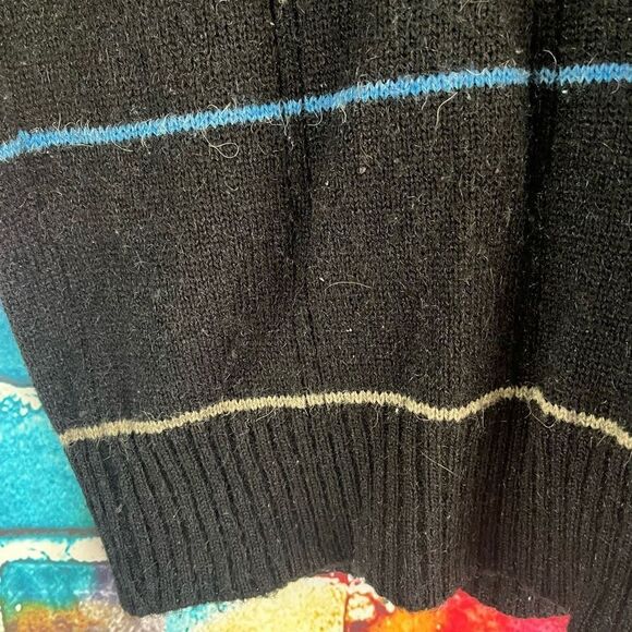 Vintage Lazarus Pullover V-Neck Sweater Vest Grandpa Dad Stripes Size Large - Picture 4 of 5